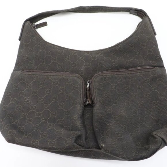 Gucci GG Canvas Hobo Bag - Dark Brown - Picture 1 of 16